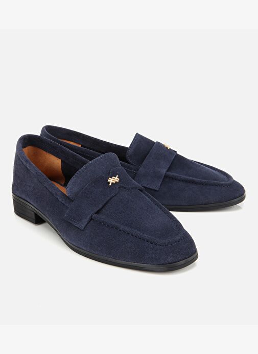 Kadın Süet Deri Lacivert Yumuşak Dokulu Klasik Loafer 01AYH312410A680 - Görsel 3