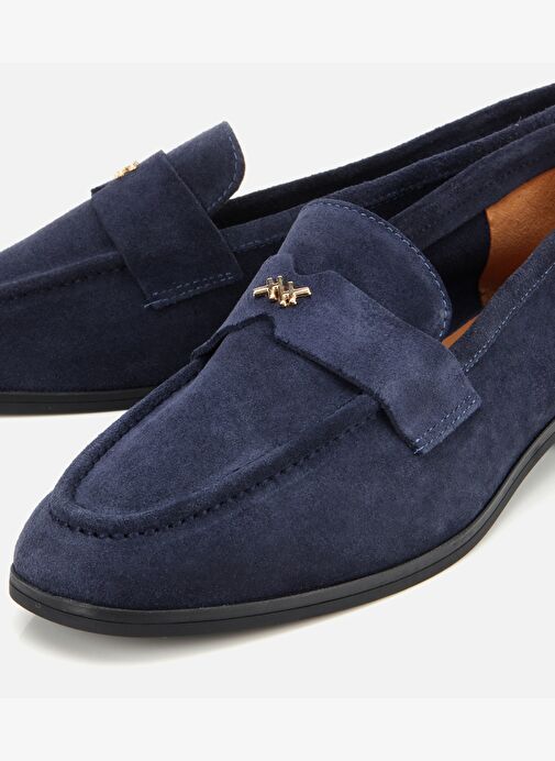 Kadın Süet Deri Lacivert Yumuşak Dokulu Klasik Loafer 01AYH312410A680 - Görsel 4