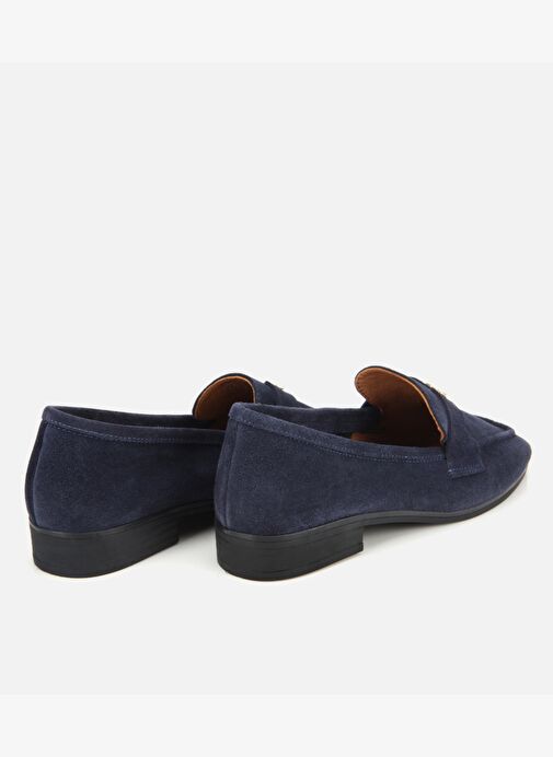 Kadın Süet Deri Lacivert Yumuşak Dokulu Klasik Loafer 01AYH312410A680 - Görsel 5