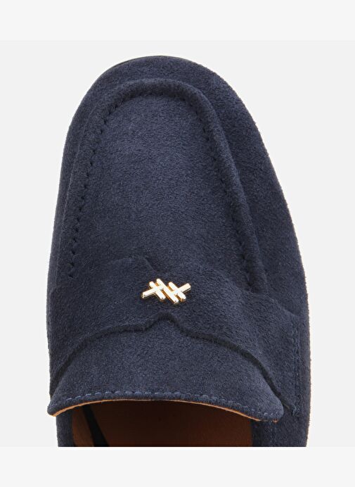 Kadın Süet Deri Lacivert Yumuşak Dokulu Klasik Loafer 01AYH312410A680 - Görsel 6
