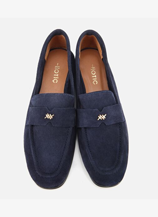 Kadın Süet Deri Lacivert Yumuşak Dokulu Klasik Loafer 01AYH312410A680 - Görsel 7