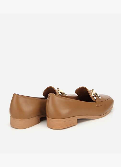 Kadın Deri Kahverengi Tokalı Klasik Loafer 01AYH312430A340 - Görsel 5