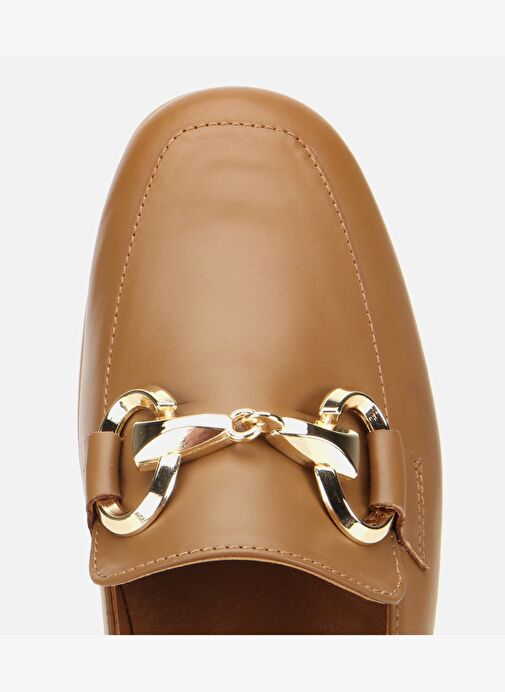 Kadın Deri Kahverengi Tokalı Klasik Loafer 01AYH312430A340 - Görsel 6