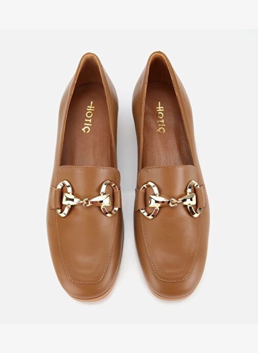 Kadın Deri Kahverengi Tokalı Klasik Loafer 01AYH312430A340 - Görsel 7