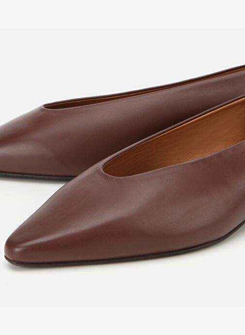 Kadın Deri Bordo Sivri Burunlu Babet 01AYH312460A410 - Görsel 4