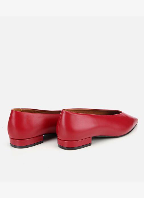 Kadın Deri Kırmızı Yumuşak Dokulu Babet 01AYH312460A750 - Görsel 5