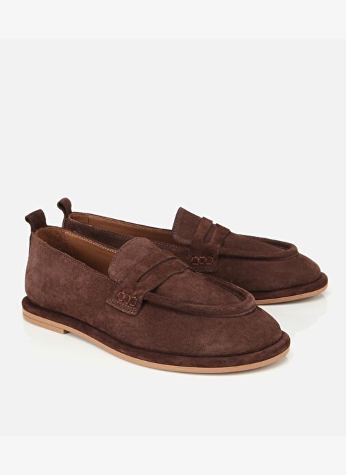 Kadın Deri Kahverengi Yumuşak Dokulu Günlük Loafer 01AYH313280A480 - Görsel 3