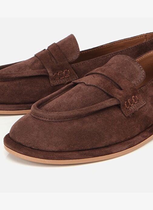 Kadın Deri Kahverengi Yumuşak Dokulu Günlük Loafer 01AYH313280A480 - Görsel 4