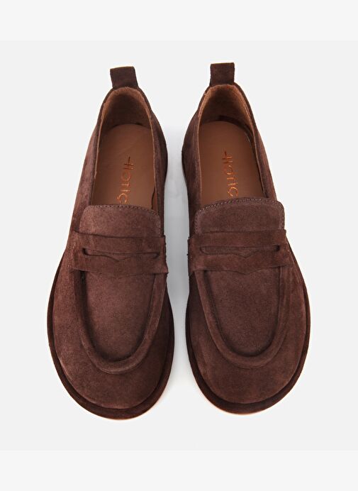 Kadın Deri Kahverengi Yumuşak Dokulu Günlük Loafer 01AYH313280A480 - Görsel 7