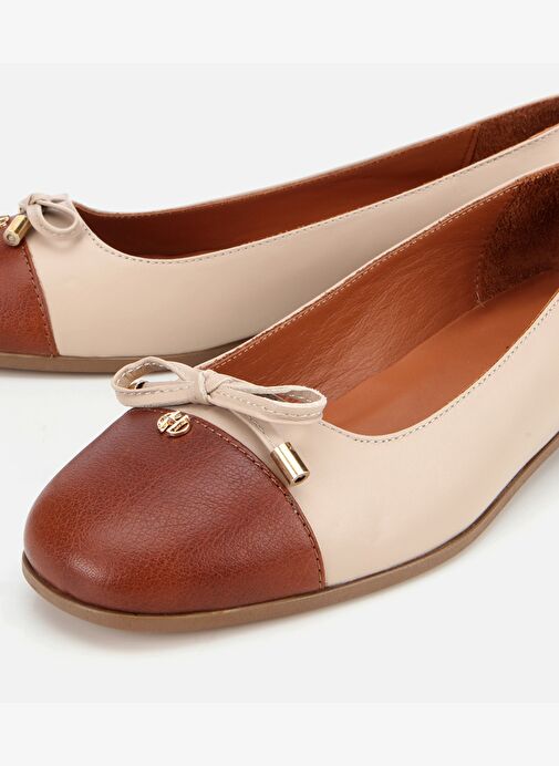 Kadın Deri Taba Fiyonk Detaylı Babet 01AYH313540A373 - Görsel 4