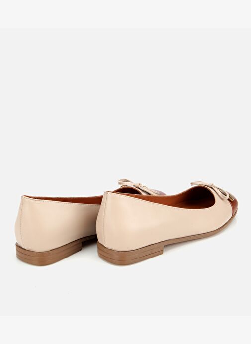 Kadın Deri Taba Fiyonk Detaylı Babet 01AYH313540A373 - Görsel 5