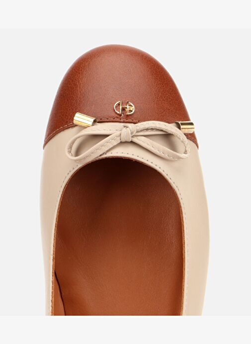 Kadın Deri Taba Fiyonk Detaylı Babet 01AYH313540A373 - Görsel 6