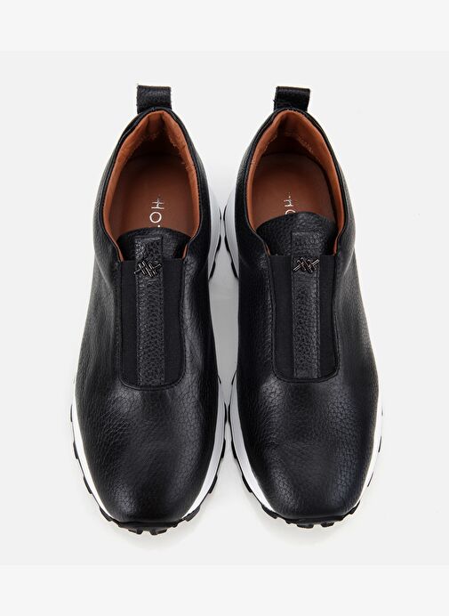 Kadın Deri Siyah Lastik Detaylı Spor Ayakkabı 01AYH313570A100 - Görsel 7