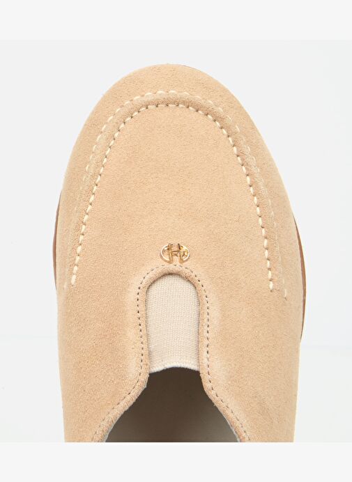 Kadın Süet Deri Bej Lastik Detaylı Günlük Loafer 01AYH313590A310 - Görsel 6