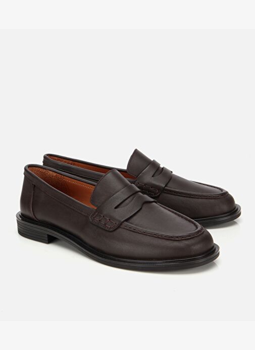 Kadın Deri Kahverengi Yumuşak Dokulu Klasik Loafer 01AYH313600A480 - Görsel 3
