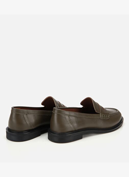 Kadın Deri Haki Yumuşak Dokulu Klasik Loafer 01AYH313600A880 - Görsel 5