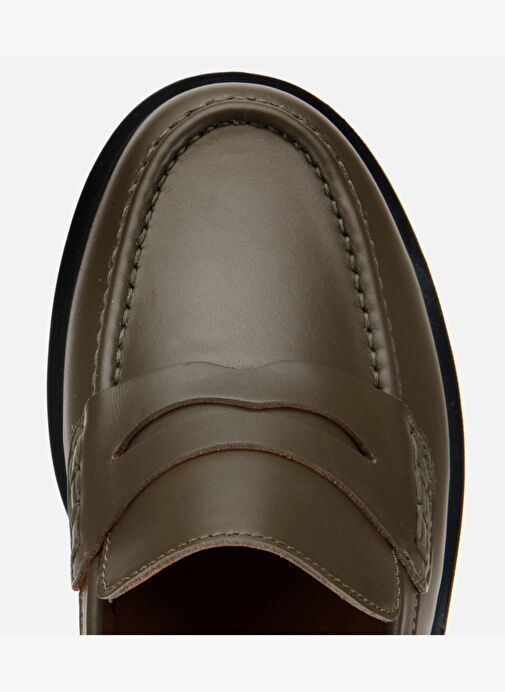 Kadın Deri Haki Yumuşak Dokulu Klasik Loafer 01AYH313600A880 - Görsel 6