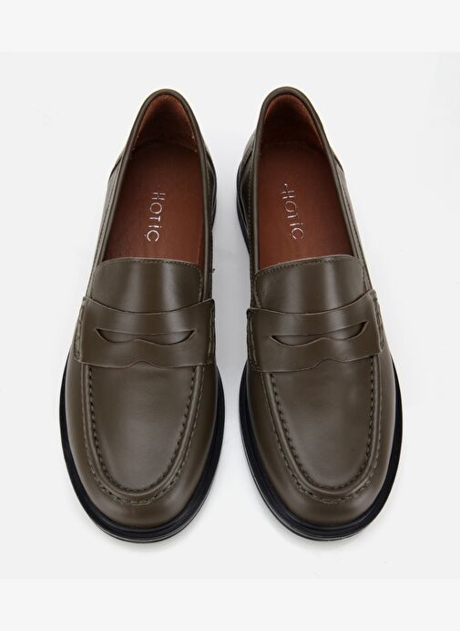 Kadın Deri Haki Yumuşak Dokulu Klasik Loafer 01AYH313600A880 - Görsel 7