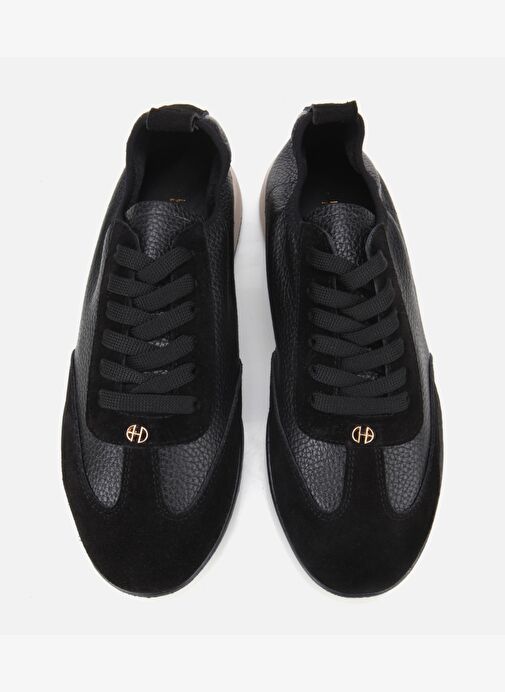 Kadın Deri Siyah Esnek Tabanlı Spor Ayakkabı 01AYH313650A100 - Görsel 7