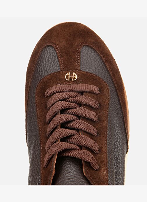 Kadın Deri Kahverengi Esnek Tabanlı Spor Ayakkabı 01AYH313650A480 - Görsel 6