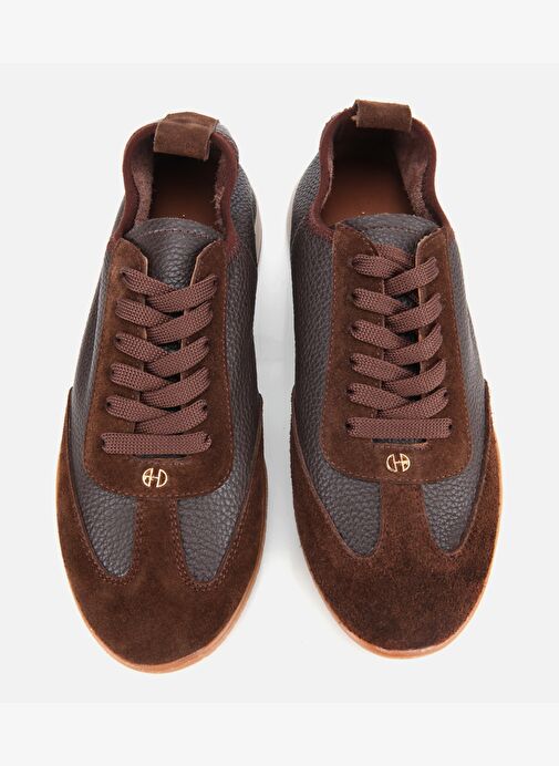 Kadın Deri Kahverengi Esnek Tabanlı Spor Ayakkabı 01AYH313650A480 - Görsel 7