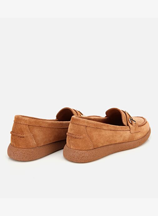 Kadın Süet Deri Taba Yumuşak Tabanlı Comfort Günlük Loafer 01AYH314380A370 - Görsel 5
