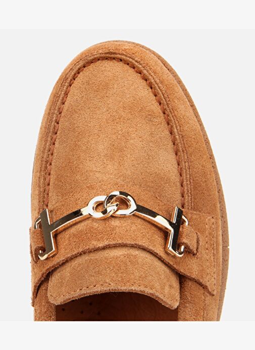 Kadın Süet Deri Taba Yumuşak Tabanlı Comfort Günlük Loafer 01AYH314380A370 - Görsel 6