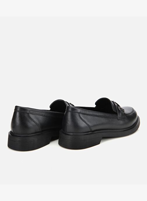 Kadın Deri Siyah Tokalı Klasik Loafer 01AYH314390A100 - Görsel 5