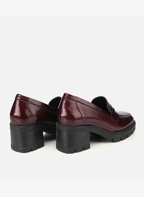 Kadın Rugan Deri Bordo Topuklu Klasik Loafer 01AYH314470A780 - Görsel 5