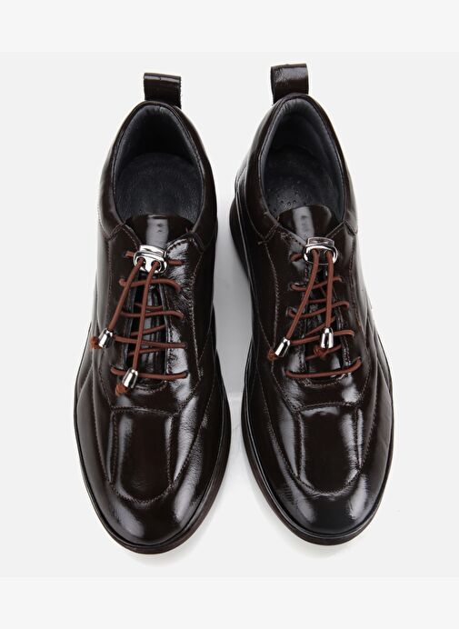 Kadın Rugan Deri Siyah Dolgu Topuklu Spor Ayakkabı 01AYH314490A480 - Görsel 7