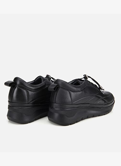 Kadın Deri Siyah Dolgu Topuklu Spor Ayakkabı 01AYH314500A100 - Görsel 5