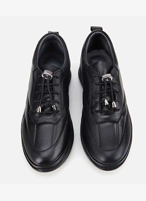 Kadın Deri Siyah Dolgu Topuklu Spor Ayakkabı 01AYH314500A100 - Görsel 7