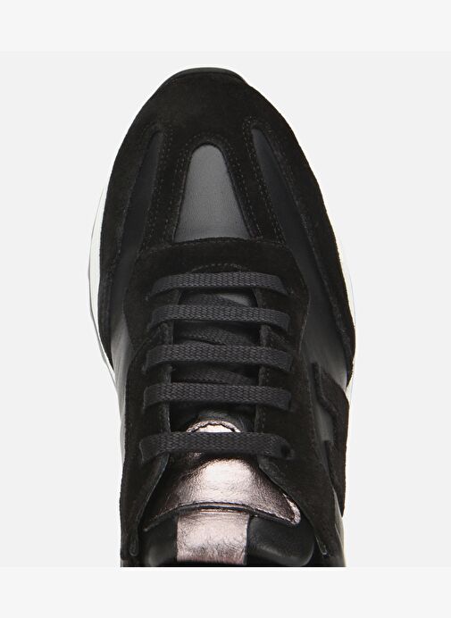 Kadın Süet Deri Siyah Comfort Spor Ayakkabı 01AYH314510A100 - Görsel 6