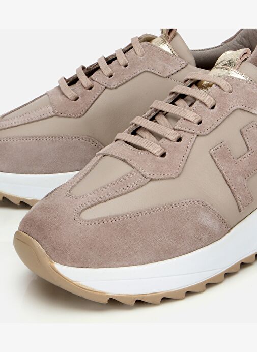 Kadın Süet Deri Bej Comfort Spor Ayakkabı 01AYH314510A450 - Görsel 4