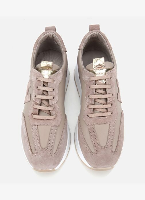 Kadın Süet Deri Bej Comfort Spor Ayakkabı 01AYH314510A450 - Görsel 7