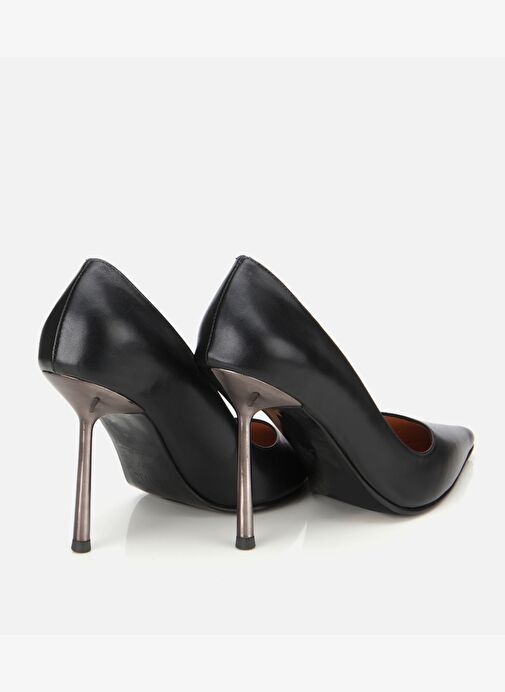 Kadın Deri Siyah Metal Detaylı Yüksek Topuklu Stiletto 01AYH315230A100 - Görsel 5