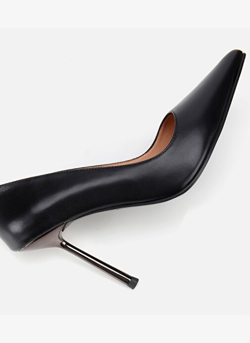 Kadın Deri Siyah Metal Detaylı Yüksek Topuklu Stiletto 01AYH315230A100 - Görsel 7
