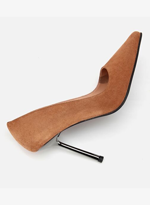 Kadın Süet Deri Taba Metal Detaylı Stiletto 01AYH315240A370 - Görsel 7