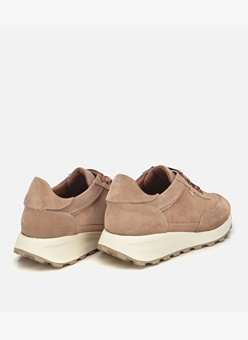 Kadın Süet Deri Bej Bağcık Detaylı Yüksek Tabanlı Spor Ayakkabı 01AYH315410A340 - Görsel 5