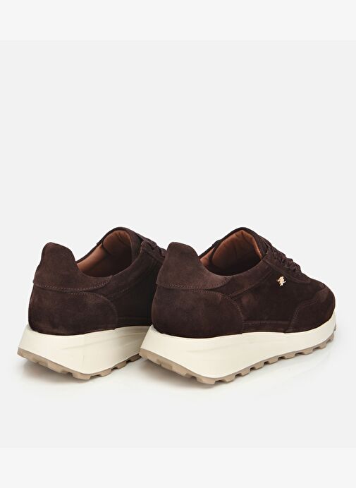 Kadın Süet Deri Kahverengi Bağcık Detaylı Yüksek Tabanlı Spor Ayakkabı 01AYH315410A480 - Görsel 5