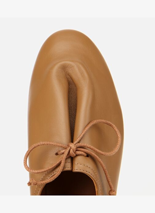 Kadın Deri Açık Kahverengi Yumuşak Bağcıklı Babet 01AYH315430A340 - Görsel 6