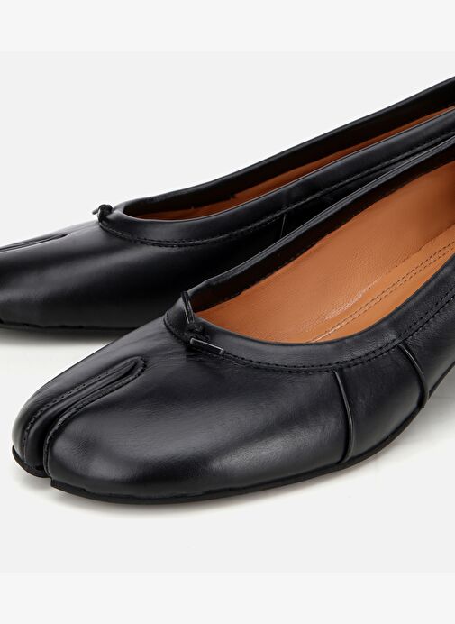 Kadın Deri Siyah Blok Detaylı Kalın Topuklu Ayakkabı 01AYH315490A100 - Görsel 4