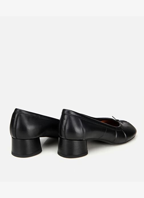 Kadın Deri Siyah Blok Detaylı Kalın Topuklu Ayakkabı 01AYH315490A100 - Görsel 5