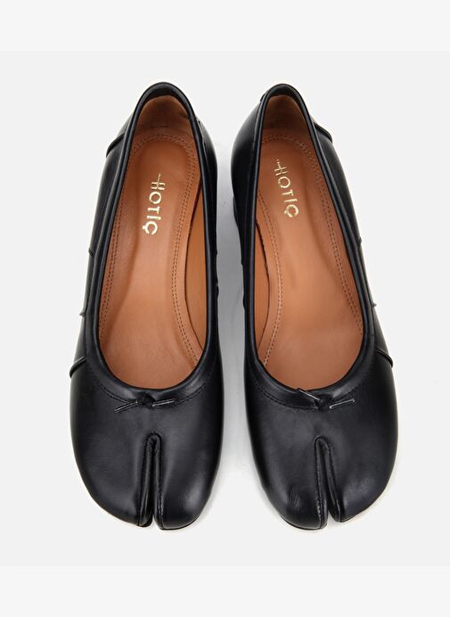 Kadın Deri Siyah Blok Detaylı Kalın Topuklu Ayakkabı 01AYH315490A100 - Görsel 7