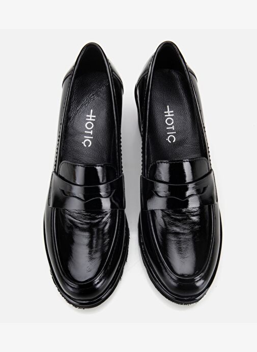 Kadın Rugan Deri Siyah Dolgu topuklu Günlük Loafer 01AYH315570A100 - Görsel 7