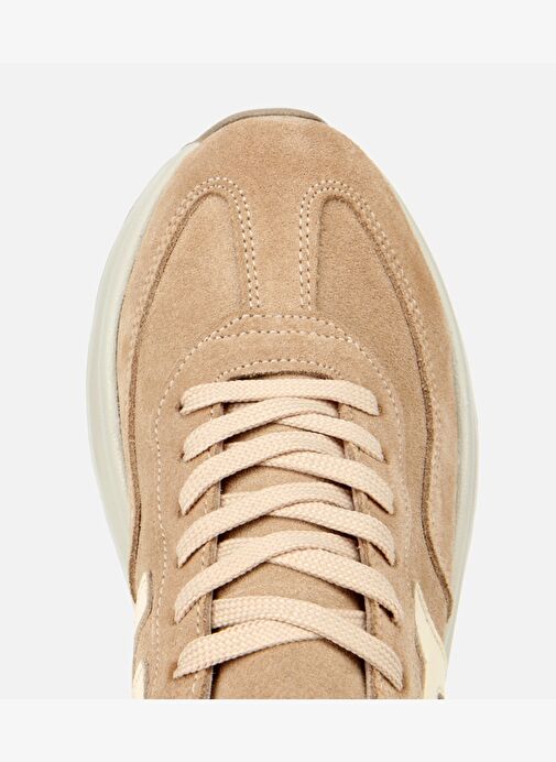Kadın Süet Deri Bej Kalın Tabanlı Comfort Spor Ayakkabı 01AYH315710A310 - Görsel 6