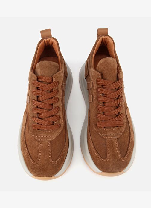 Kadın Süet Deri Taba Kalın Tabanlı Comfort Spor Ayakkabı 01AYH315710A370 - Görsel 7