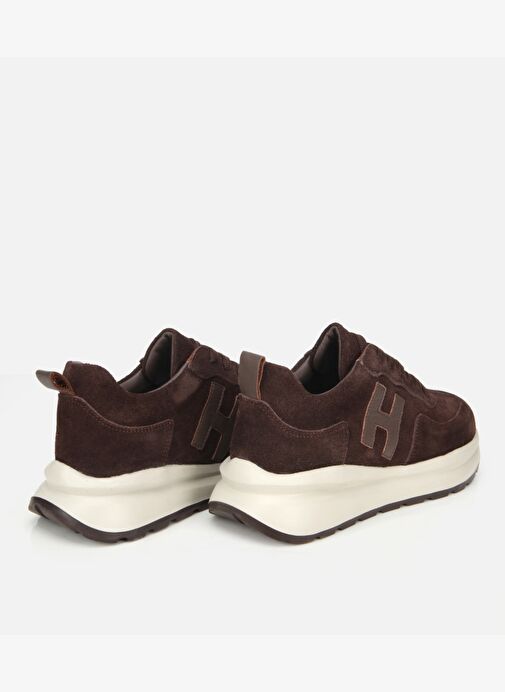 Kadın Süet Deri Kahverengi Kalın Tabanlı Comfort Spor Ayakkabı 01AYH315710A480 - Görsel 5