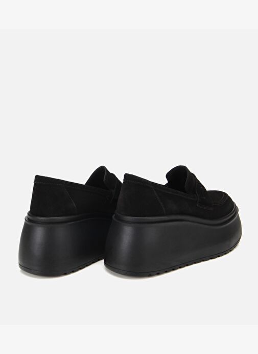 Kadın Süet Deri Siyah Dolgu Topuklu Günlük Loafer 01AYH315720A100 - Görsel 5