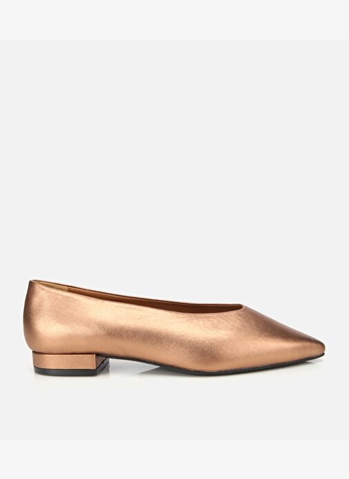 Kadın Deri Bronz Sivri Burunlu Babet 01AYH316500A470 - Görsel 2